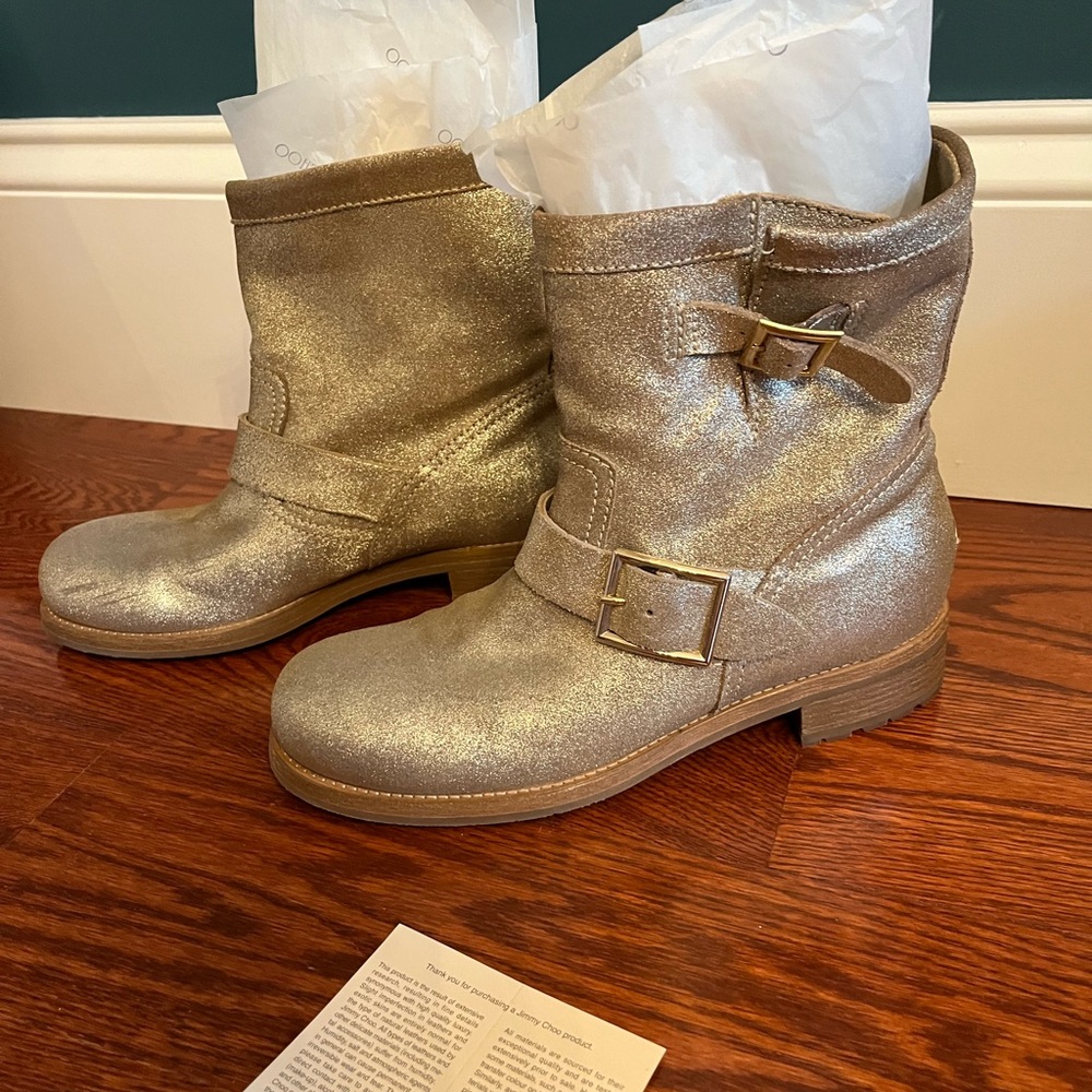 Jimmy choo leather biker boots